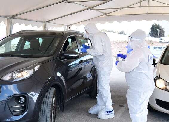 מתחם בדיקות קורונה של מכבי בגלילות // צילום ארכיון: יוסי זליגר