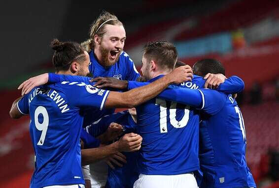 אברטון חוגגת בדרבי // צילום: רויטרס