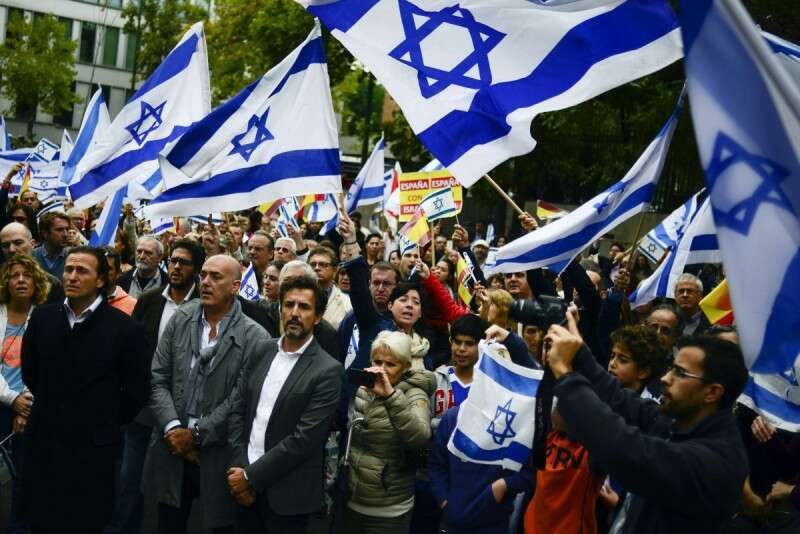 הפגנה פרו ישראלית במדריד // צילום: איי.אף.פי