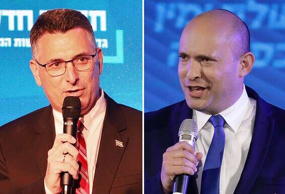 גדעון סער וח"כ נפתלי בנט // צילום: יהודה פרץ, הרצי שפירא