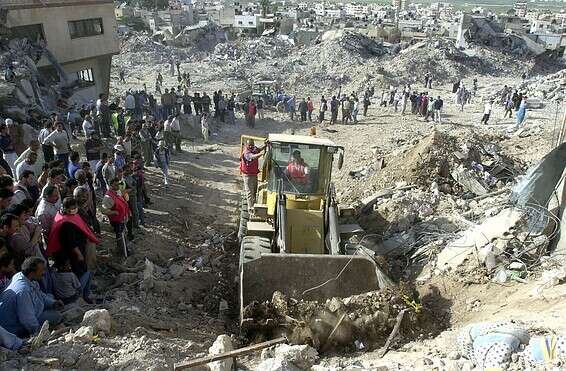הפלשתינים ניצלו את התמונות כדי לטעון לטבח שלא היה // צילום: גטי אימג'יס