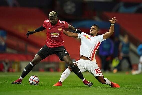 פוגבה מול לייפציג. כשהוא טוב, יונייטד טובה // צילום: אי.פי