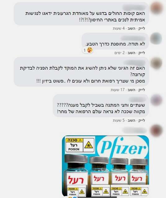 גולשים מתלוננים בעמודים של קופות החולים