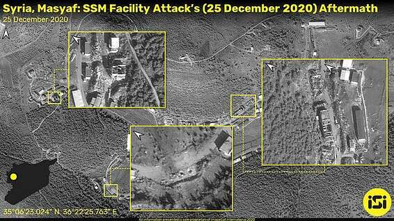 מפעל שהושמד בתקיפה // צילום: (ImageSat International (ISI