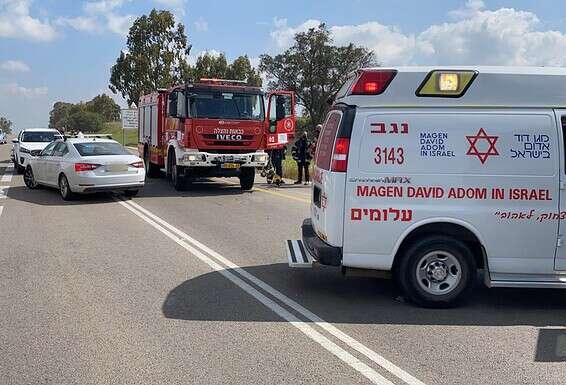 זירת תאונת הדרכים, בצומת רעים, היום // צילום: דוברות מד"א