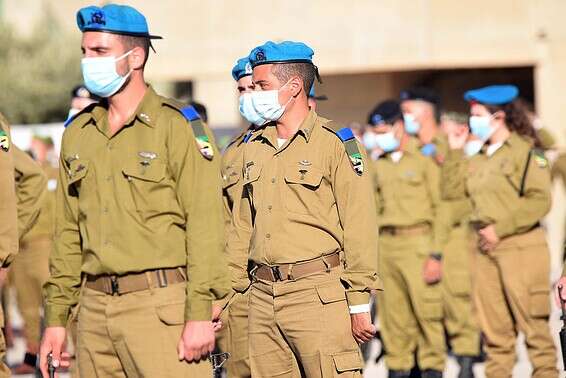 סיום קורס קצינים בצל הקורונה // צילום: דודו גרינשפן