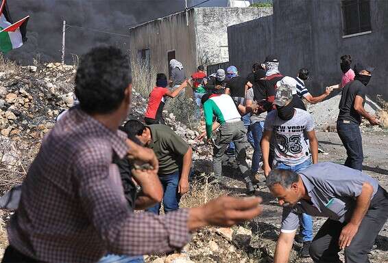 השטח מתחמם. הפגנה בכפר קדום // צילום: אי.פי.אי