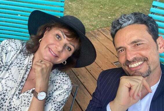 גיא זו־ארץ וחנה לסלאו ברגע ידידותי (צילום מתוך אינסטגרם)