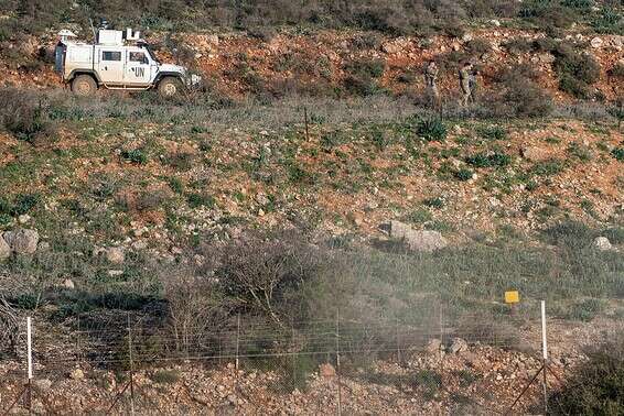 סיור של כוח האו"ם וחיילי צבא לבנון סמוך לגבול עם ישראל // צילום ארכיון: אייל מרגולין - ג'יני