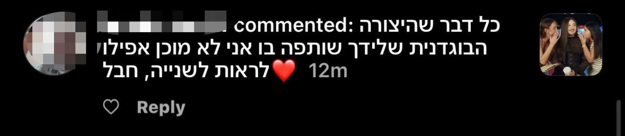 תגובות לקליפ של עדן , צילום מסך